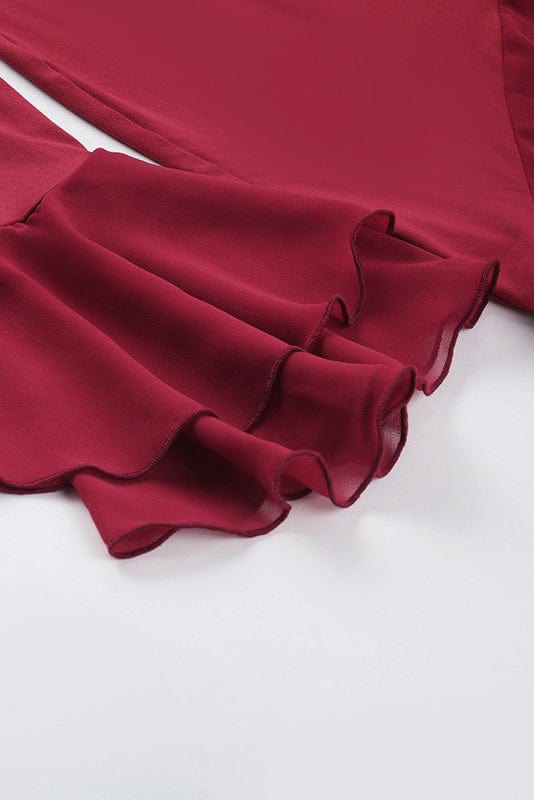 Moon 45 Spliced Ruffle Trim Maxi Dress