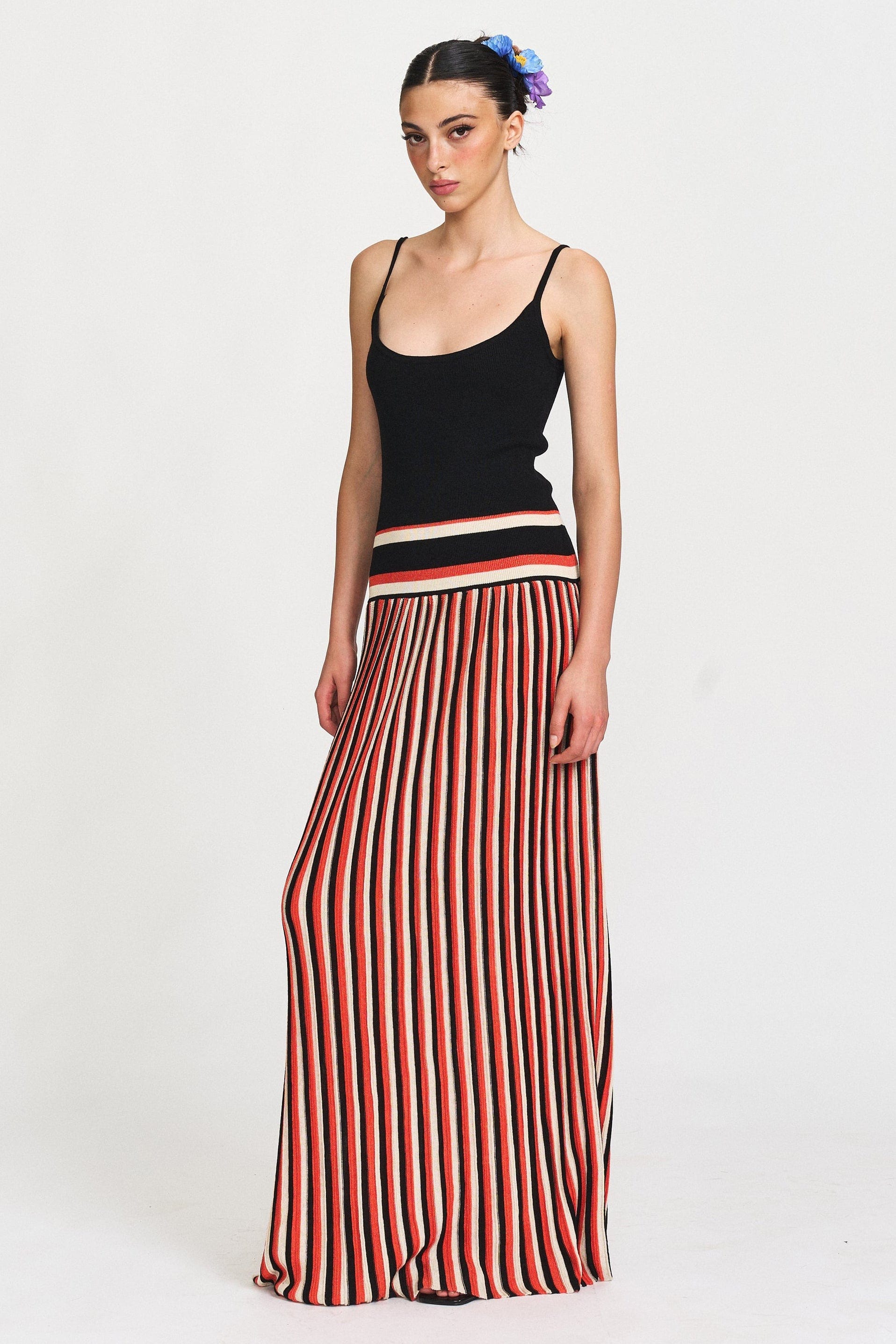 Moon 45 Striped Knit Maxi Dress