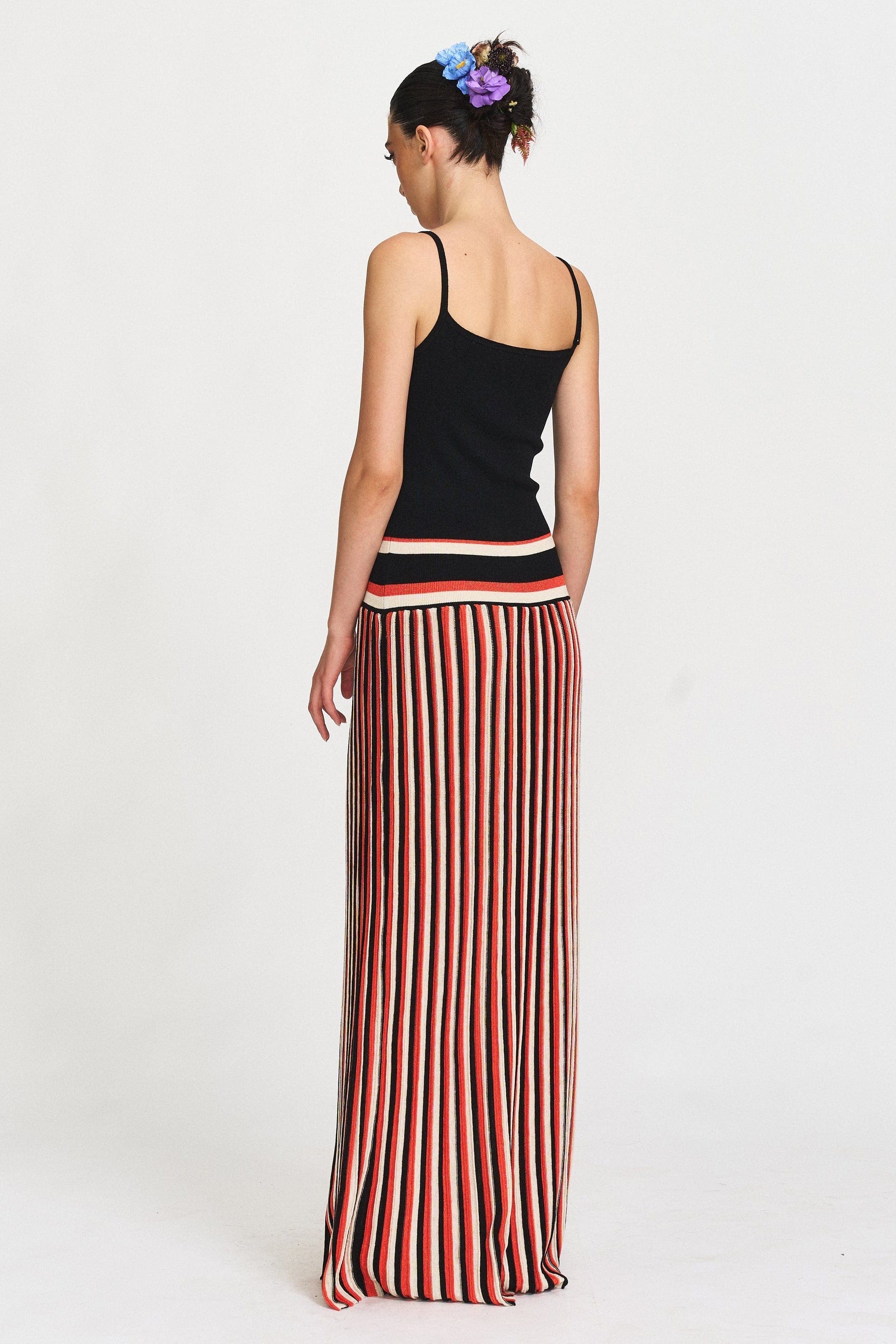 Moon 45 Striped Knit Maxi Dress