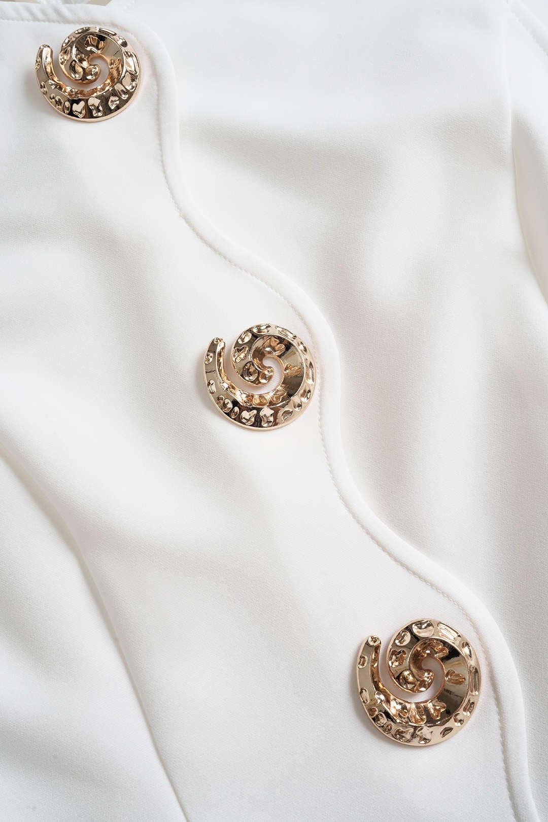 Moon 45 Swirl Metal Button Elegant Mini Skirt