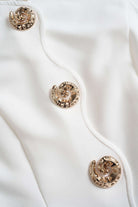 Moon 45 Swirl Metal Button Elegant Mini Skirt