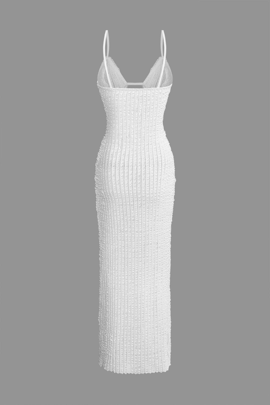 Moon 45 Textured Cut Out Slit Cami Maxi Dress