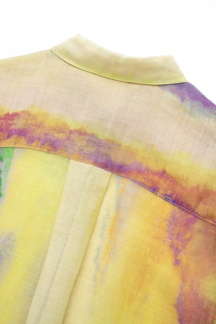 Moon 45 Tie-Dye Printed Wrap Skirt Two-Piece Set