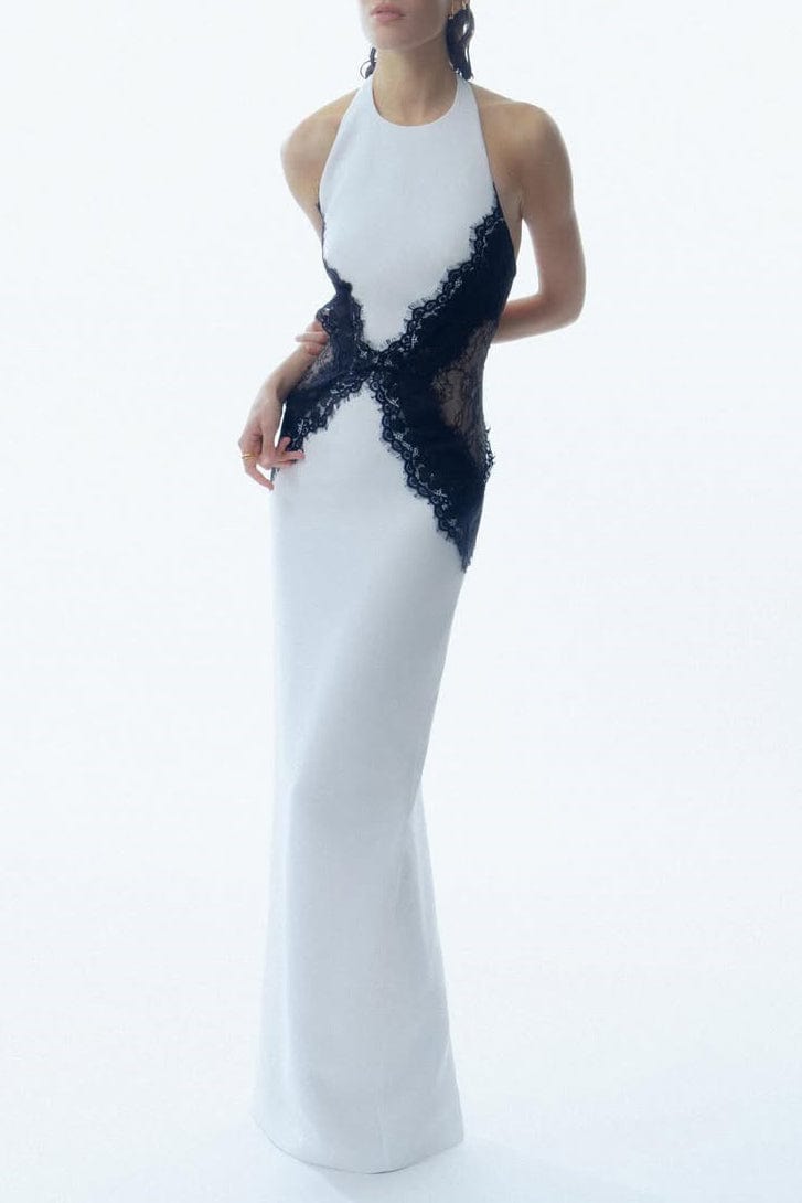 Transparent Waist Lace Maxi Dress – Moon 45