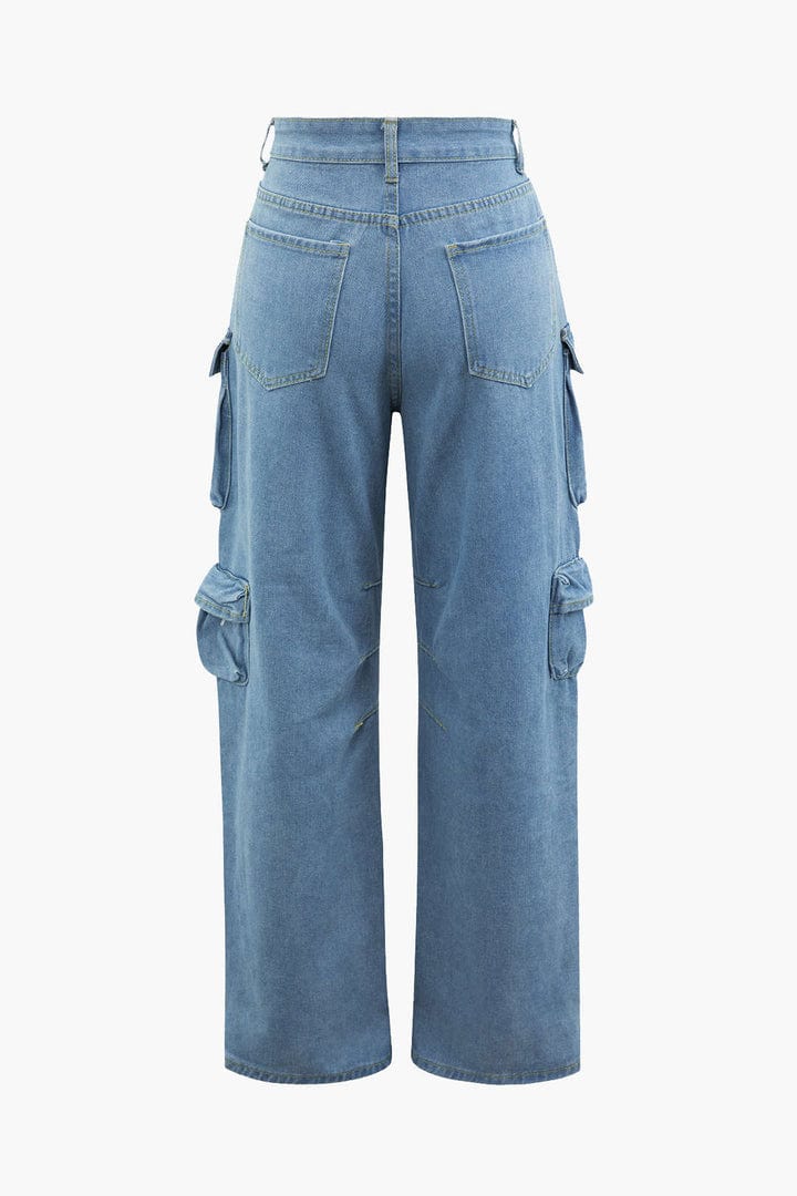 Moon 45 Utility Chic Wide Leg Jeans