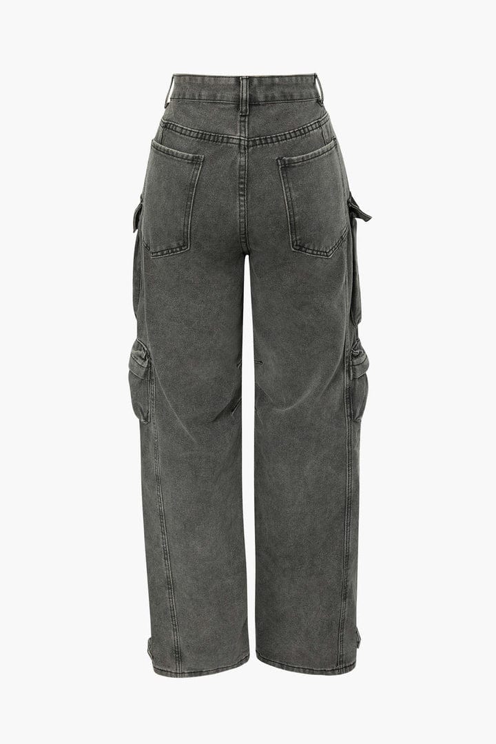 Moon 45 Utility Chic Wide Leg Jeans