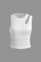 Moon 45 WHITE / S Basic Cut Out Tank Top