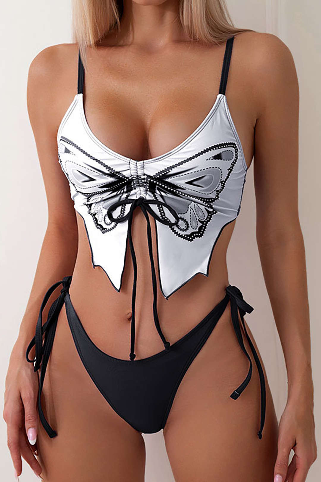 Moon 45 WHITE / S Butterfly Pattern Bikini Set