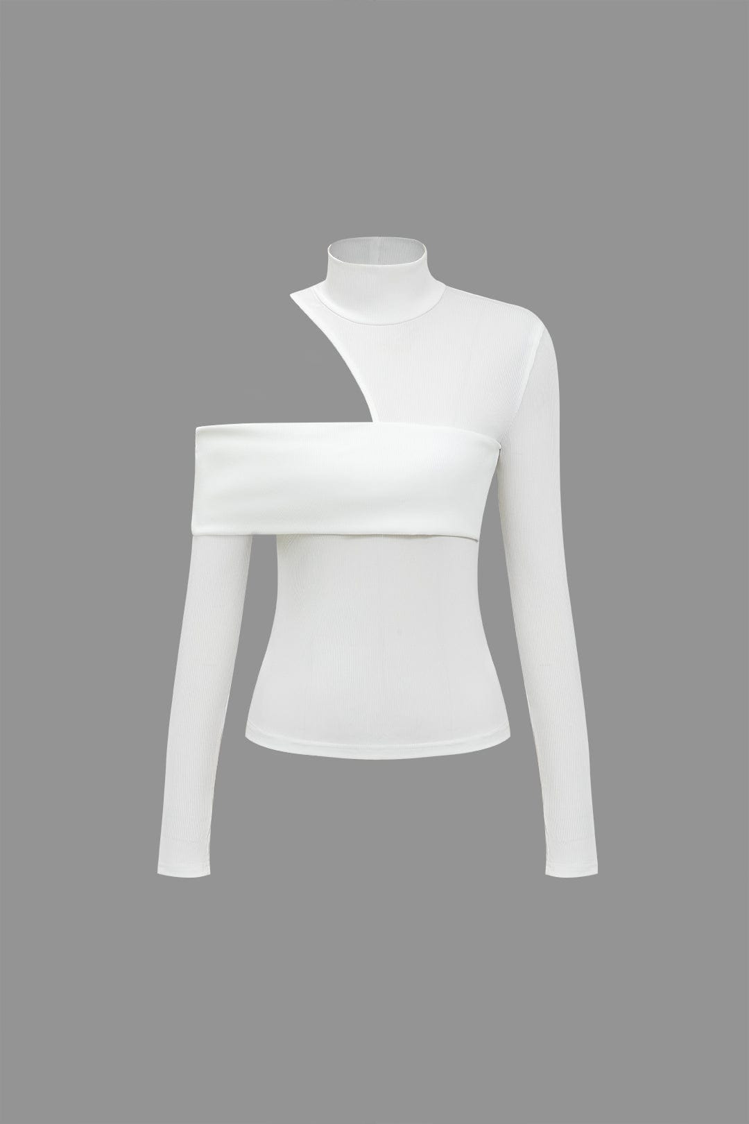 Moon 45 White / S Cut Out Asymmetrical Long-Sleeve Top