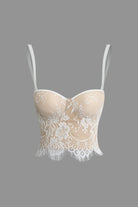 Moon 45 WHITE / S Hook And Eye Lace Bustier Cami Top