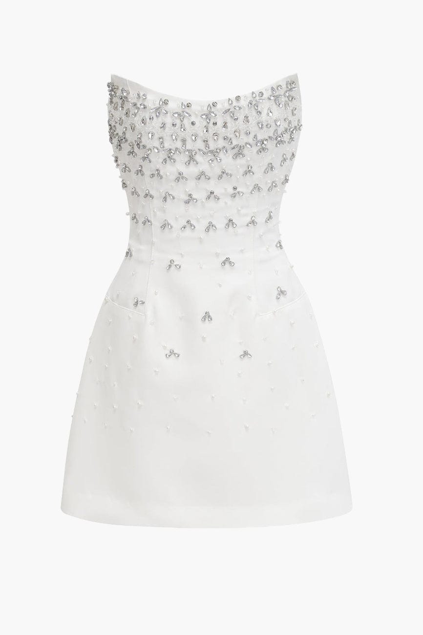 Moon 45 WHITE / S Melisande Embellished Mini Dress