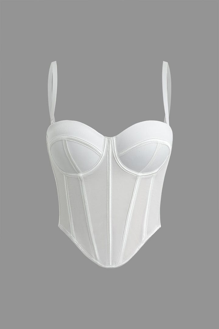 Moon 45 WHITE / S Solid Bustier Corset Top