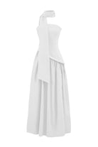 Moon 45 White / XS Adjustable Strapless Mesh Patchwork Dress