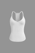 Moon 45 WHITE / XS Basic Solid V-neck Tank Top