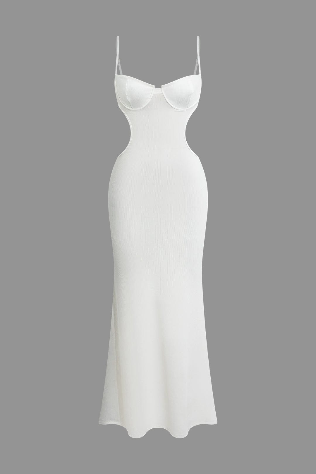 Moon 45 WHITE / XS Cut Out Backless Bustier Slip Maxi Dress