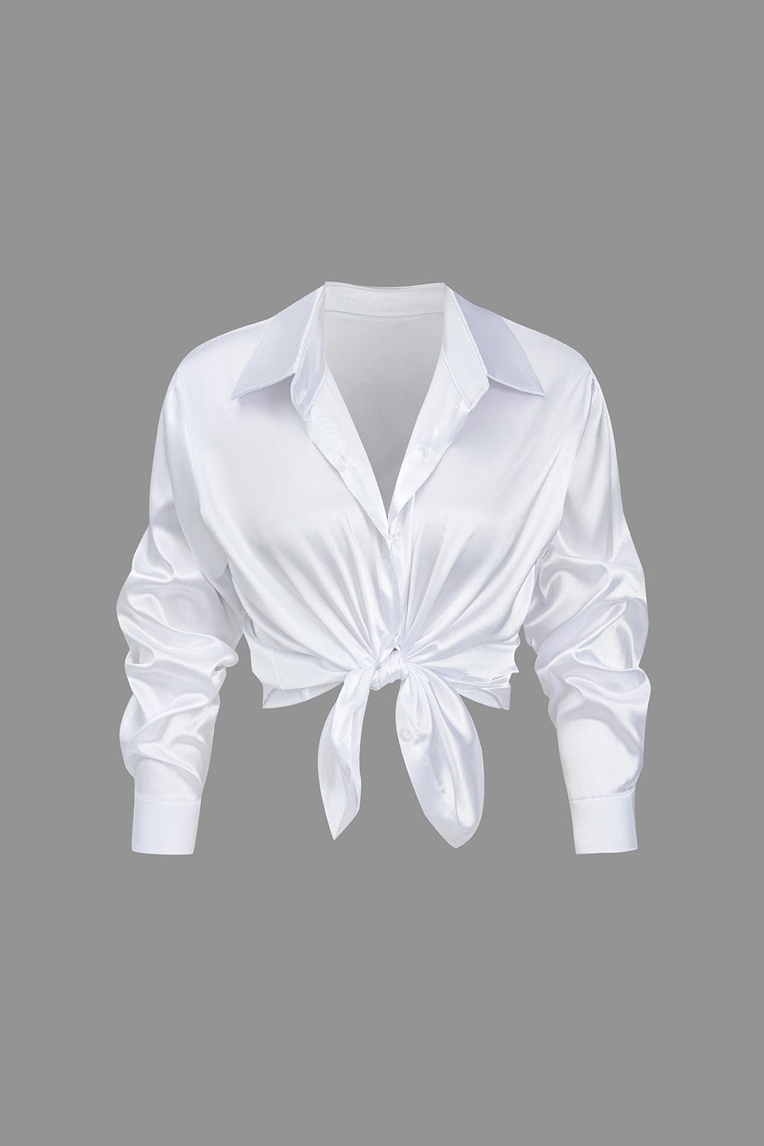 Moon 45 WHITE / XS Sleek Satin Long-Sleeve Shirt