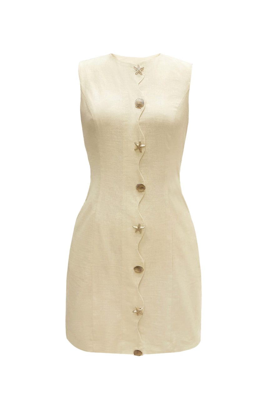 Moon 45 Yellow / S Eco-Friendly Material Metallic Mini Skirt