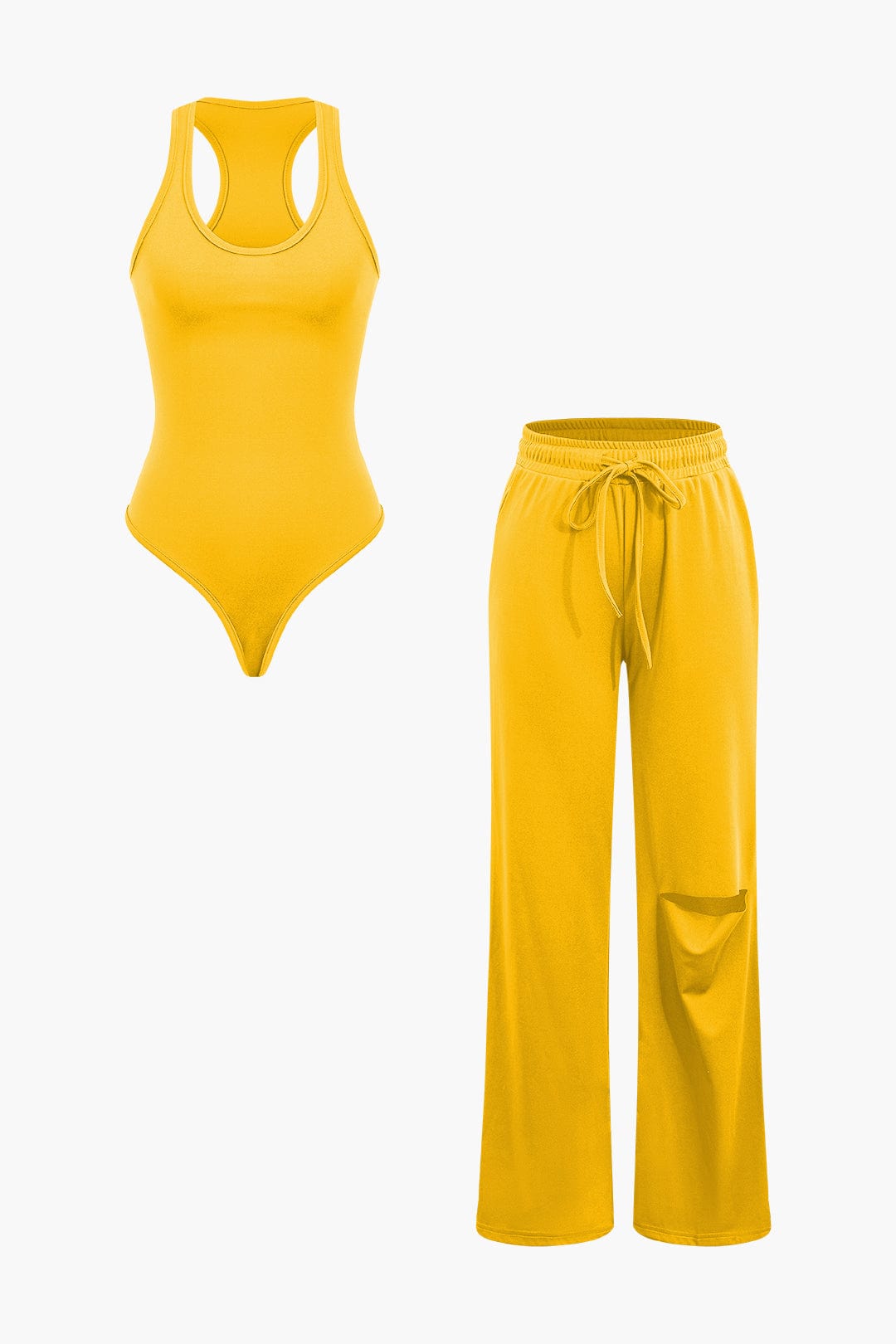 Moon 45 YELLOW / XS Effortless Style Bodysuit & Pants Set